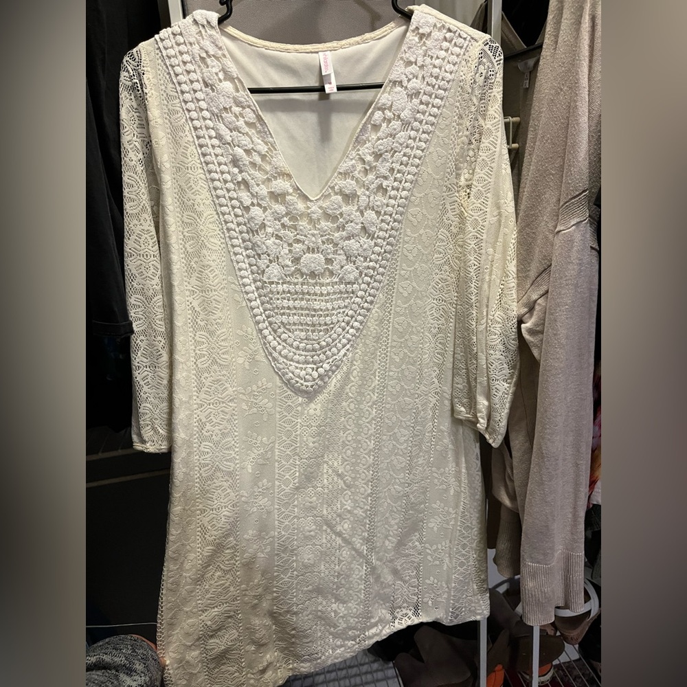 Xhiliration Boho Lace Minidress